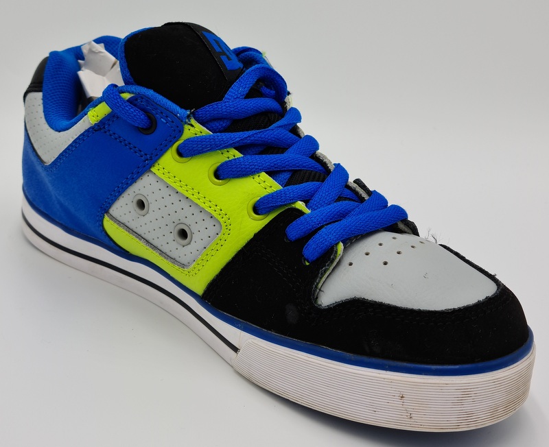 DC Shoe Pure Slim Leather Trainers 301970 Blue/Grey/Green/Black UK7/US8 ...