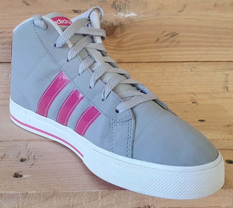 Adidas Neo Mid Leather Trainers UK5.5/US6/EU38.5 F38329 Grey/White/Pink