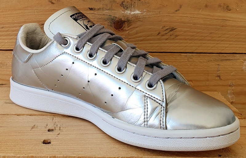 Adidas Stan Smith Low PLeather Trainers UK7/US8.5/EU40.5 CG3679 Silver Met