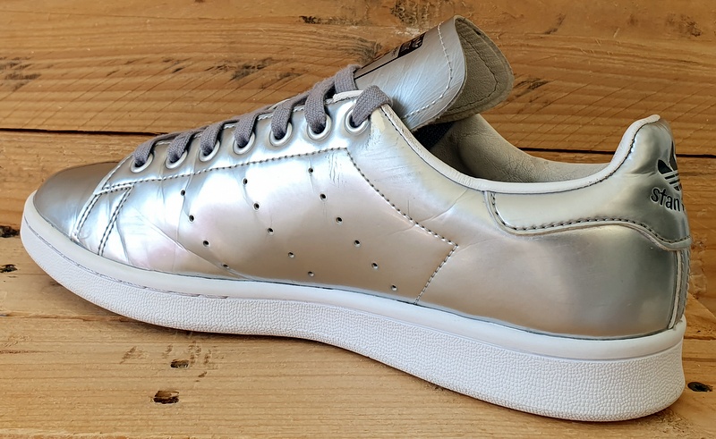 Adidas Stan Smith Low PLeather Trainers UK7/US8.5/EU40.5 CG3679 Silver Met