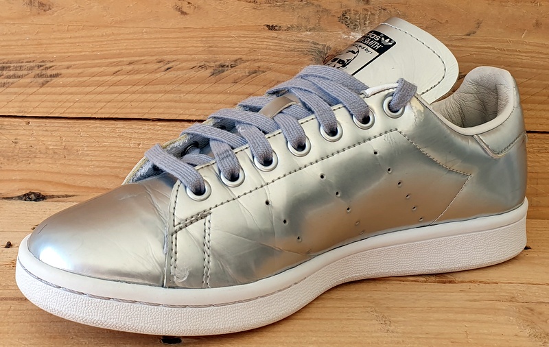 Adidas Stan Smith Low PLeather Trainers UK7/US8.5/EU40.5 CG3679 Silver Met