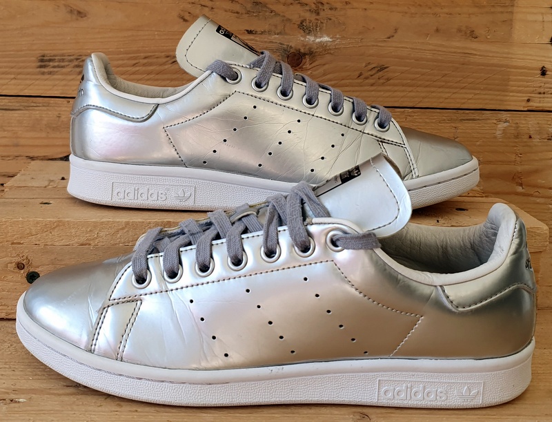 Adidas Stan Smith Low PLeather Trainers UK7/US8.5/EU40.5 CG3679 Silver Met