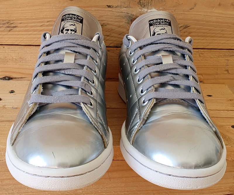 Adidas Stan Smith Low PLeather Trainers UK7/US8.5/EU40.5 CG3679 Silver Met