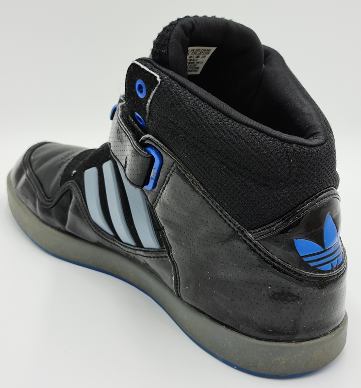 Adidas High Top Leather Trainers F32220 Black/Blue/Strap UK10/US10.5 ...