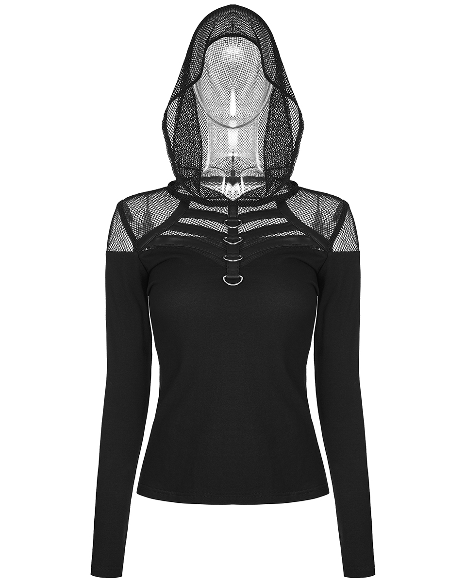 mesh hooded top