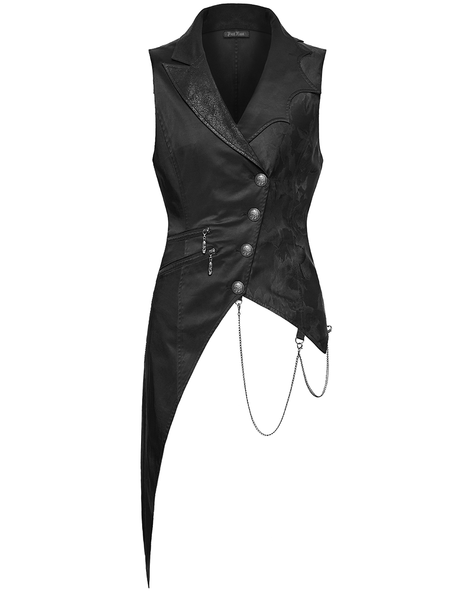 ジャケット・アウター kolor 21ss ATTACHED WAISTCOAT COAT Punk Rave Womens Visual Kei Gothic Asymmetric Chained