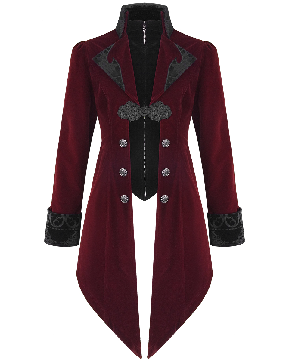 MEN’S STEAMPUNK ASSASSIN/'S CREED HOODED VELVET GOTHIC MILITARY Jacket