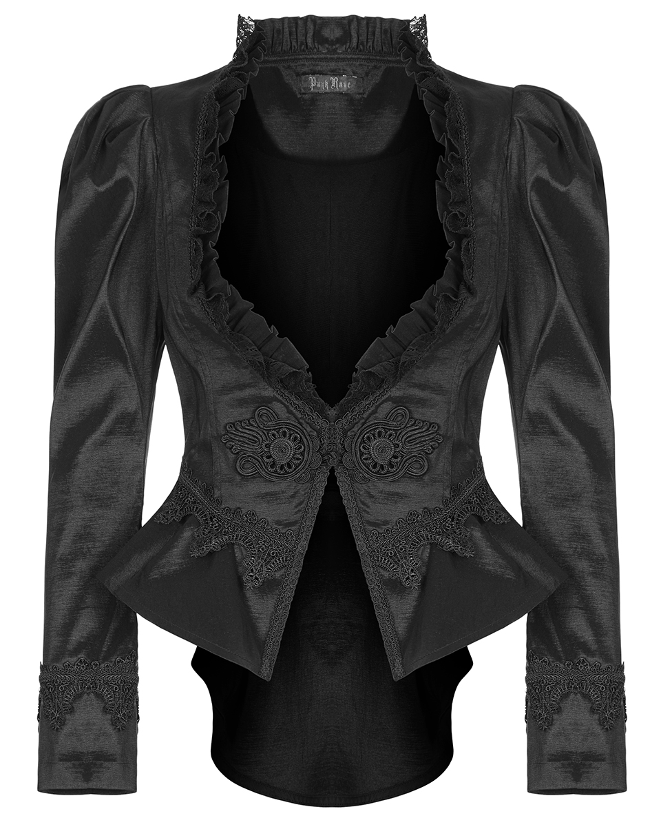 Punk Rave Womens Gothic Tailcoat Jacket Black Red Steampunk Pirate Dovetail Coat