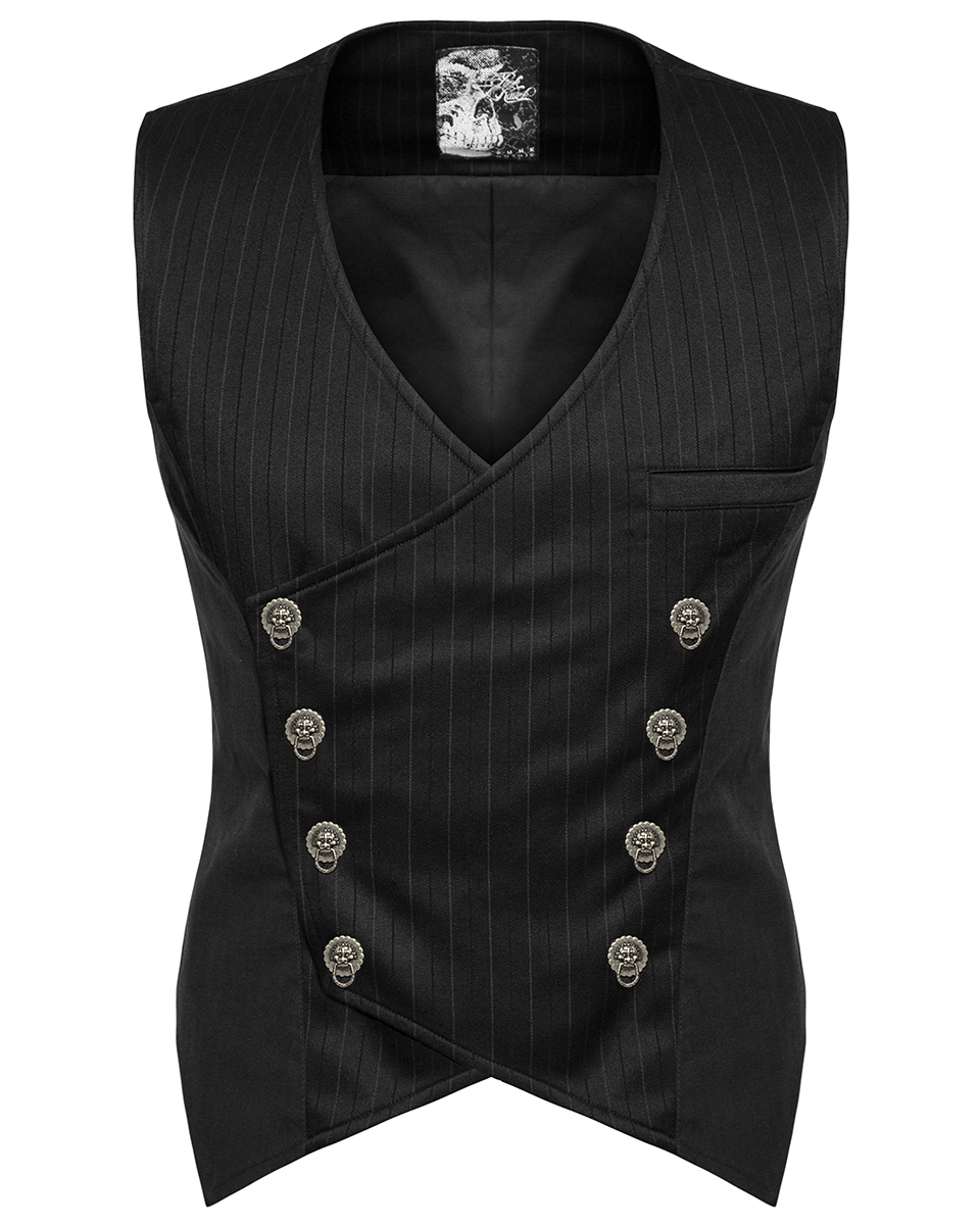 VTG Punk Rave Herren-Weste Samt Gothic Steampunk Aristokrat