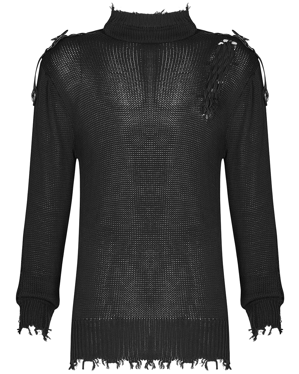 Pull haut gothique punk steampunk militaire sangle cuir rouage clous Punkrave