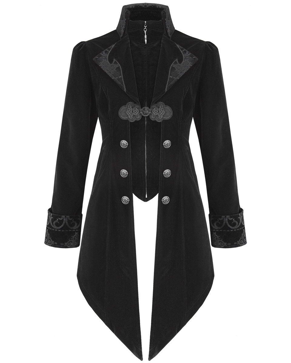 Devil Fashion Mens Jacket Coat Black Velvet Gothic Steampunk Aristocrat ...