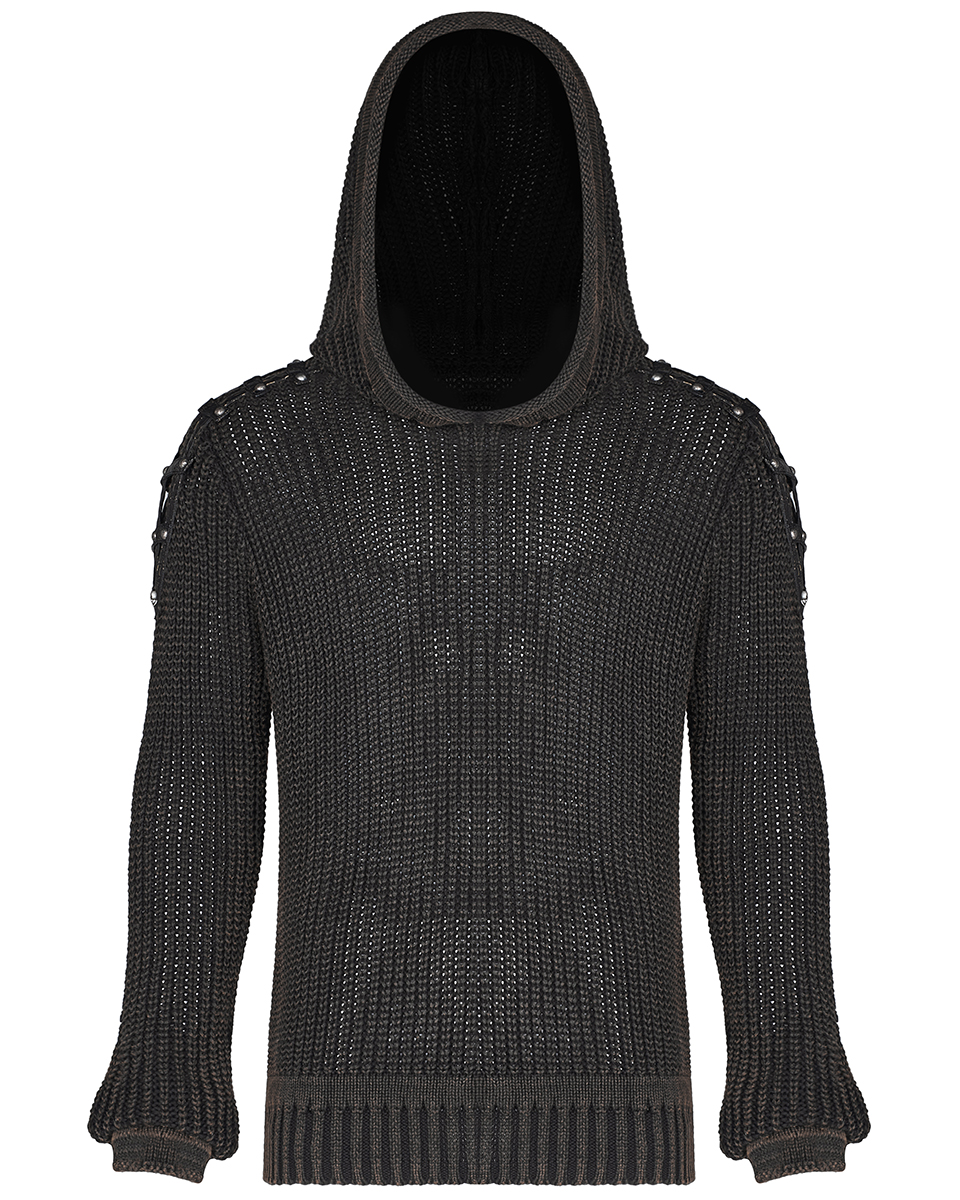 mens knit hoodie