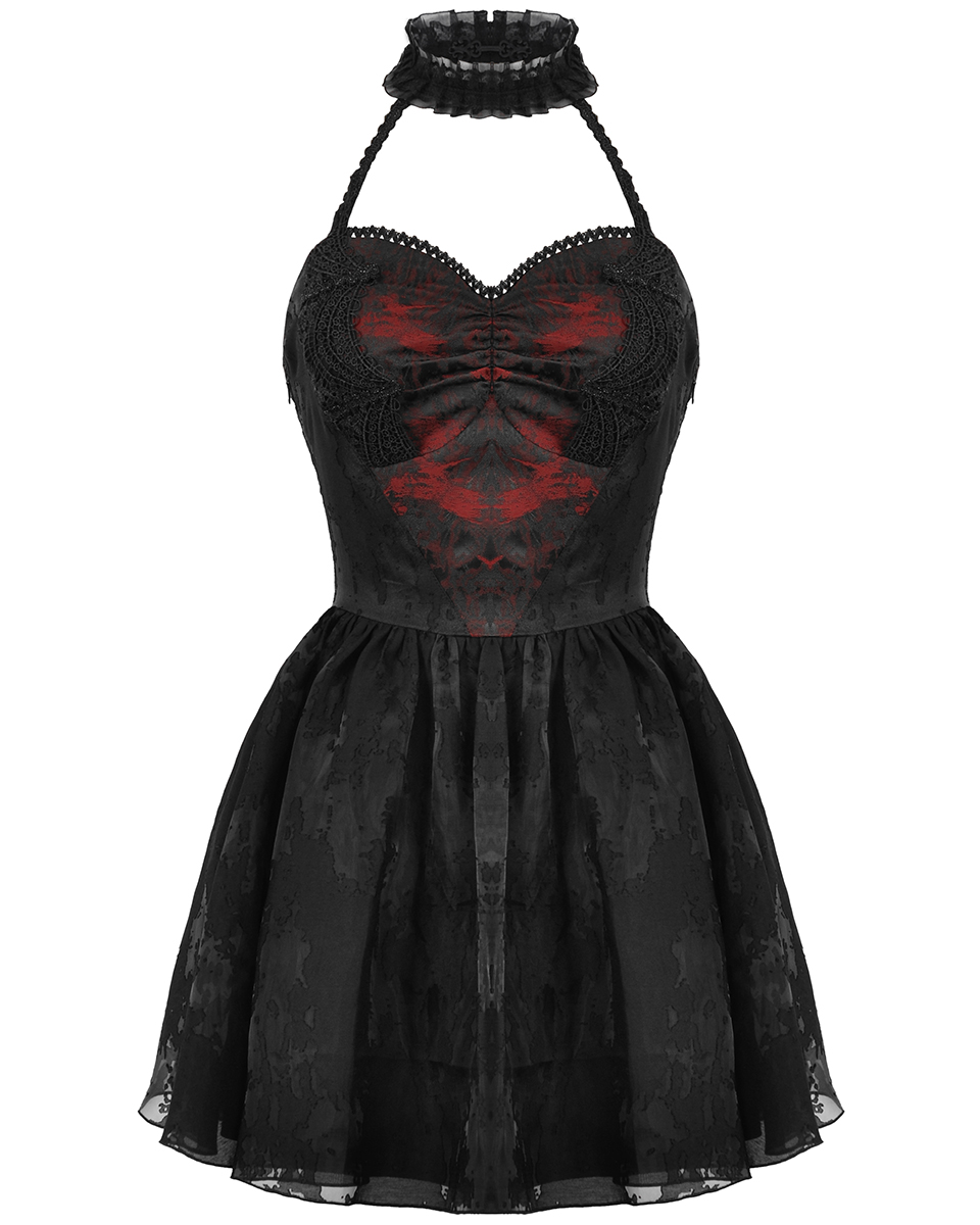 恋人のいる時間+ アルファヴィル+ウィークエンド+ 男性・女性 Dark In Love Gothic Lace Embellished Heartache Mini Dress - Black