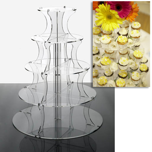 Round 5 Tier Clear Acrylic Cup Cake Stand