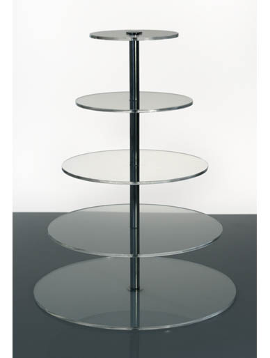 MonoChrome Round 5 Tier Clear Acrylic Cup Cake Stand