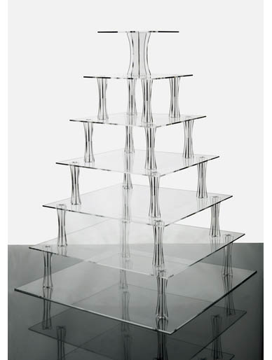 Square 7 Tier Clear Acrylic Cup Cake Stand