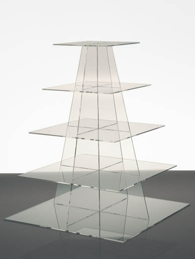 5 Tier Square Clear Stencil Cup Cake Stand