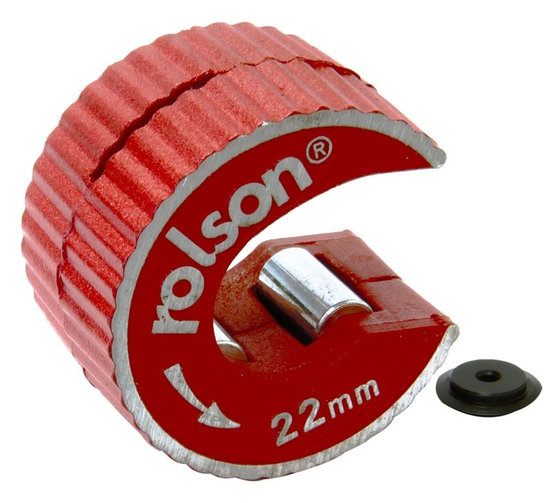 Rolson Rotary 22mm Copper Pipe Tube Cutter Self Locking + Spare Slicer