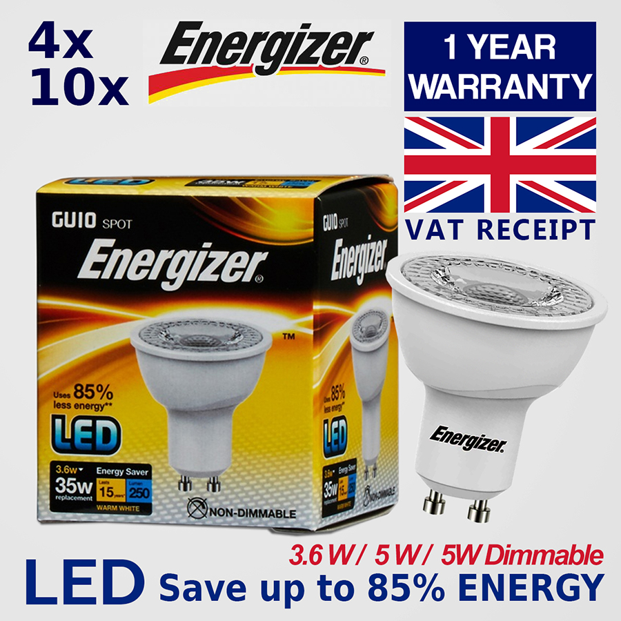 ENERGIZER Dimmable LED GU10 3.6W 5W Spotlight Light Bulb Cool Warm