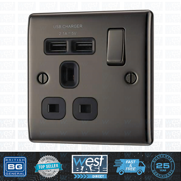 BG NEXUS METAL BLACK NICKEL Switches & Sockets Decorative Light Mains