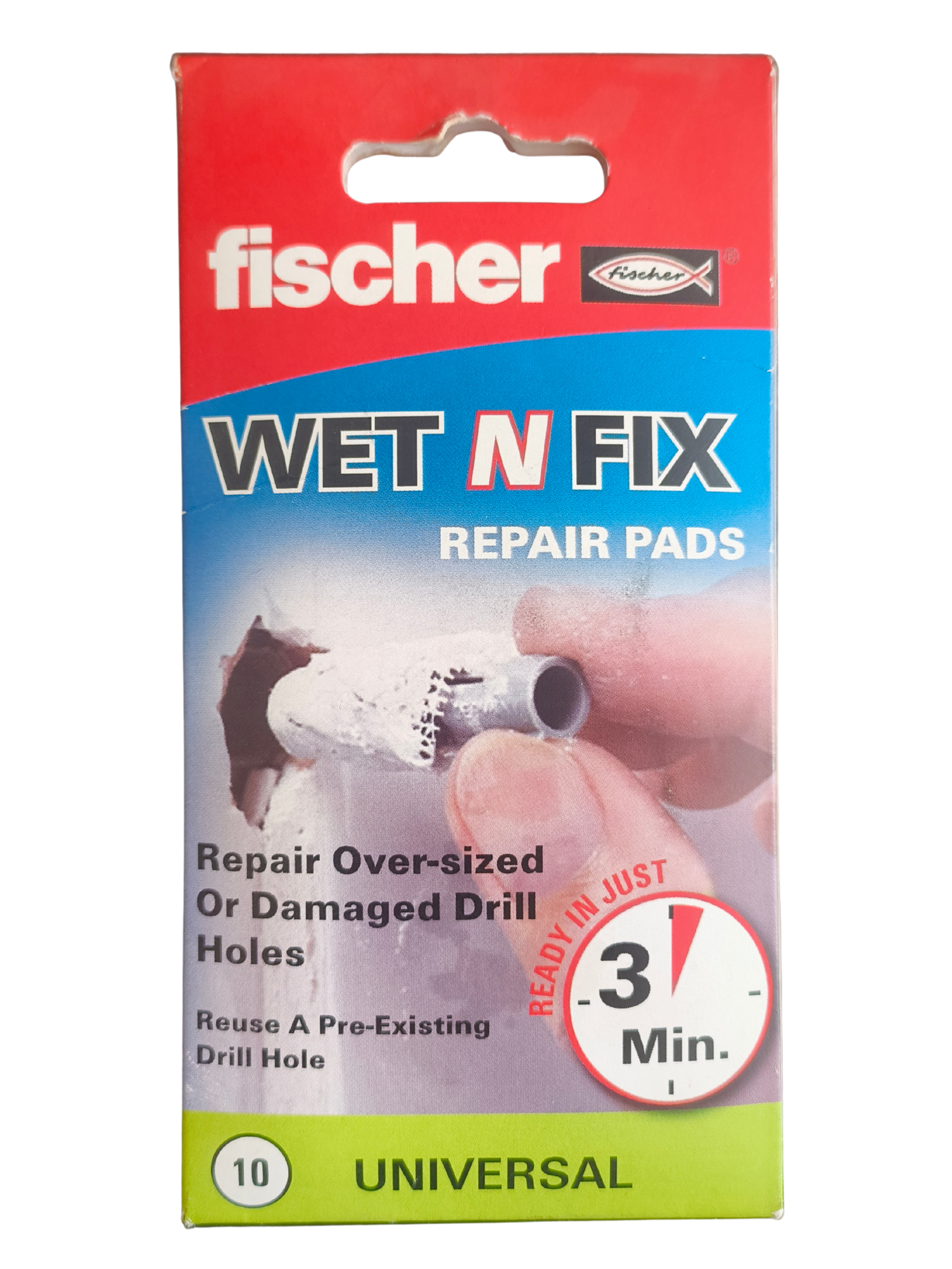 Fischer Wet N Fix Drill Hole Repair Pads for Walls + Damaged Plaster 10 Pack *