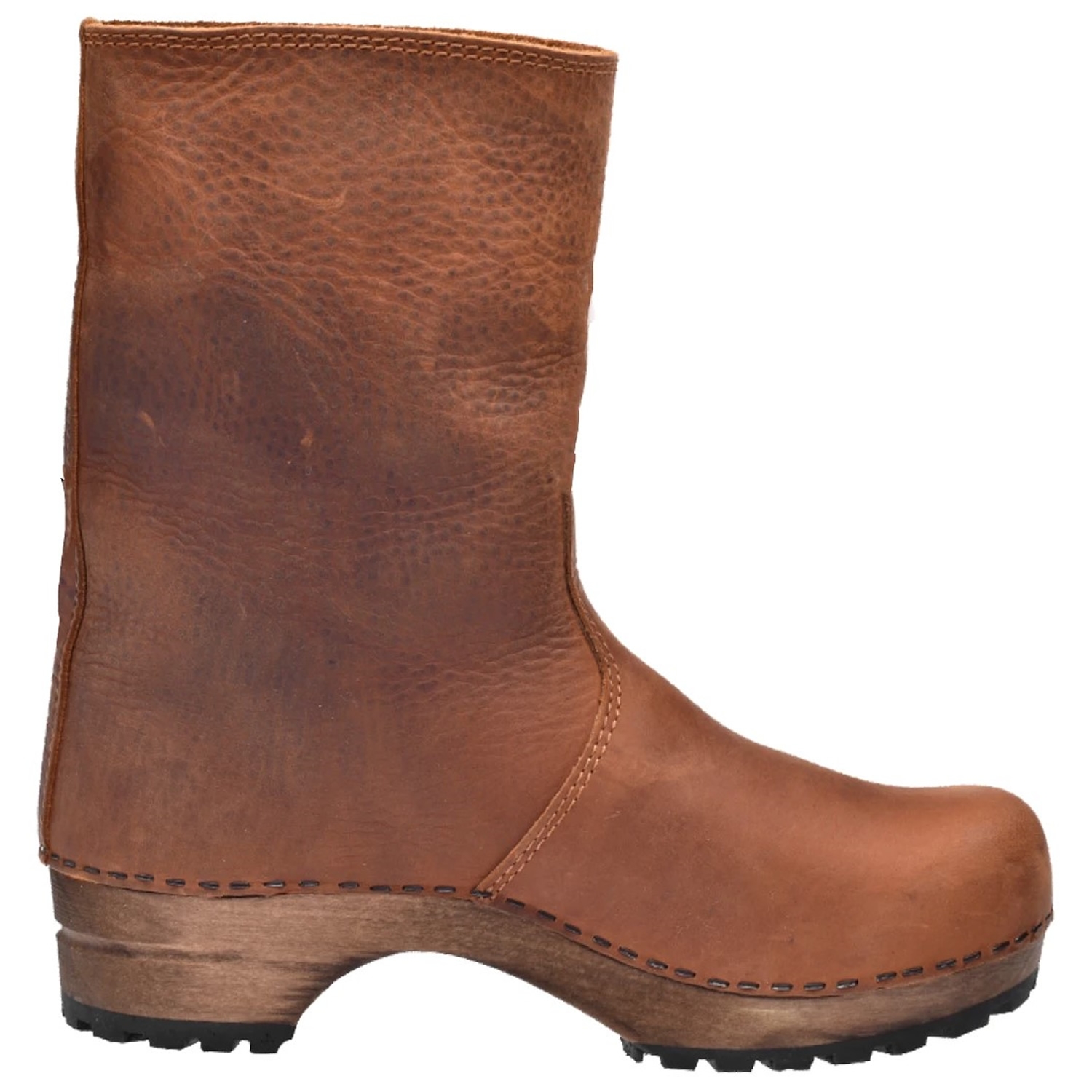 Sanita 'Risotto' Oiled Leather Clog Boots in Cognac (473222) Hölzern
