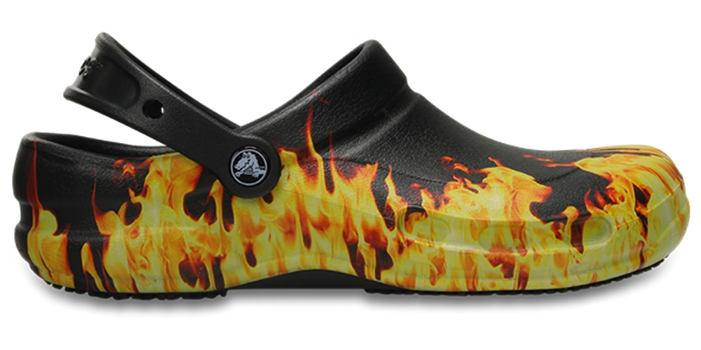 Crocs 'Bistro Graphic' Work Clogs - Flames | eBay