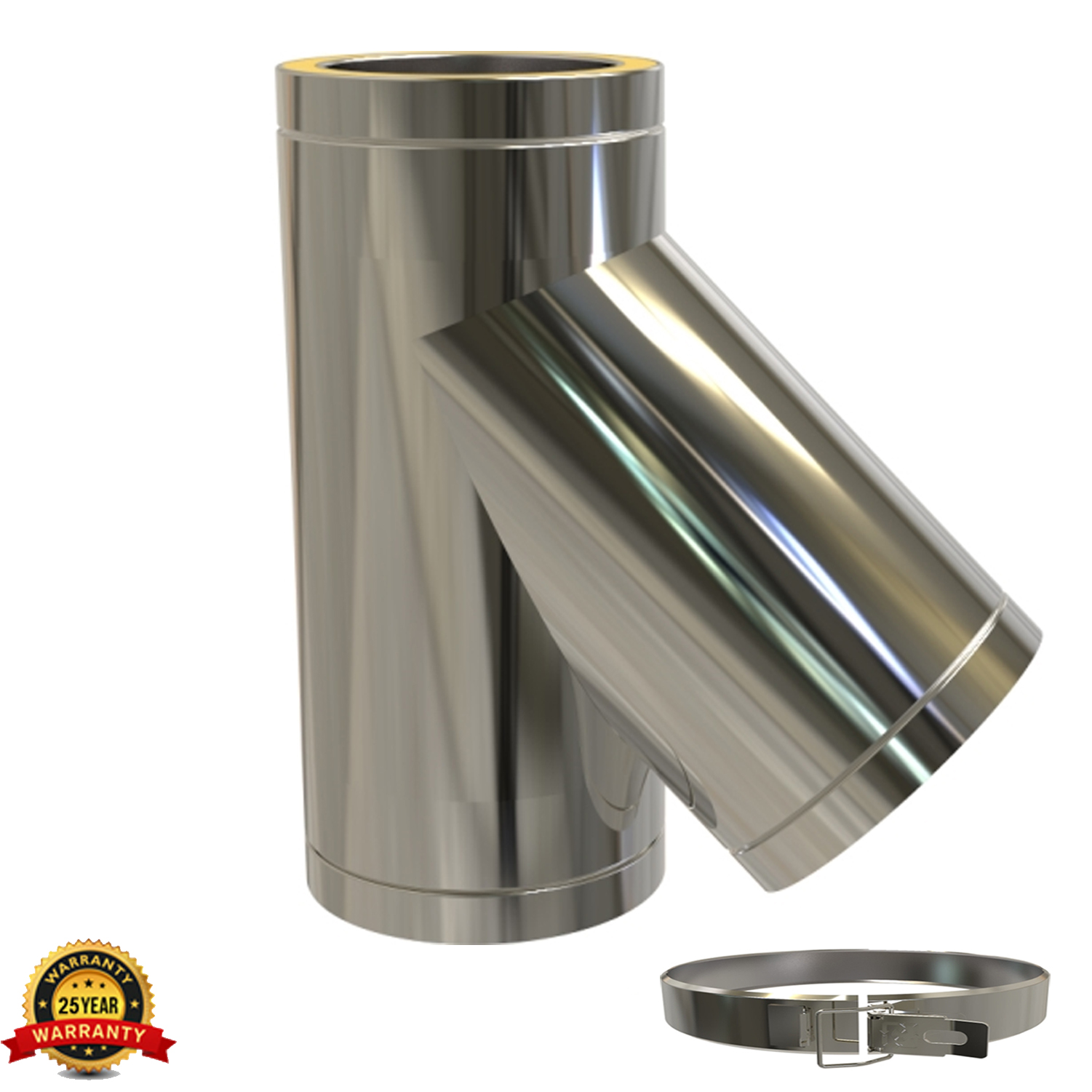 5 Inch Twin Wall Chimney Pipe Stainless Steel for Wood Burning Multi fuel Stoves - Picture 40 of 72