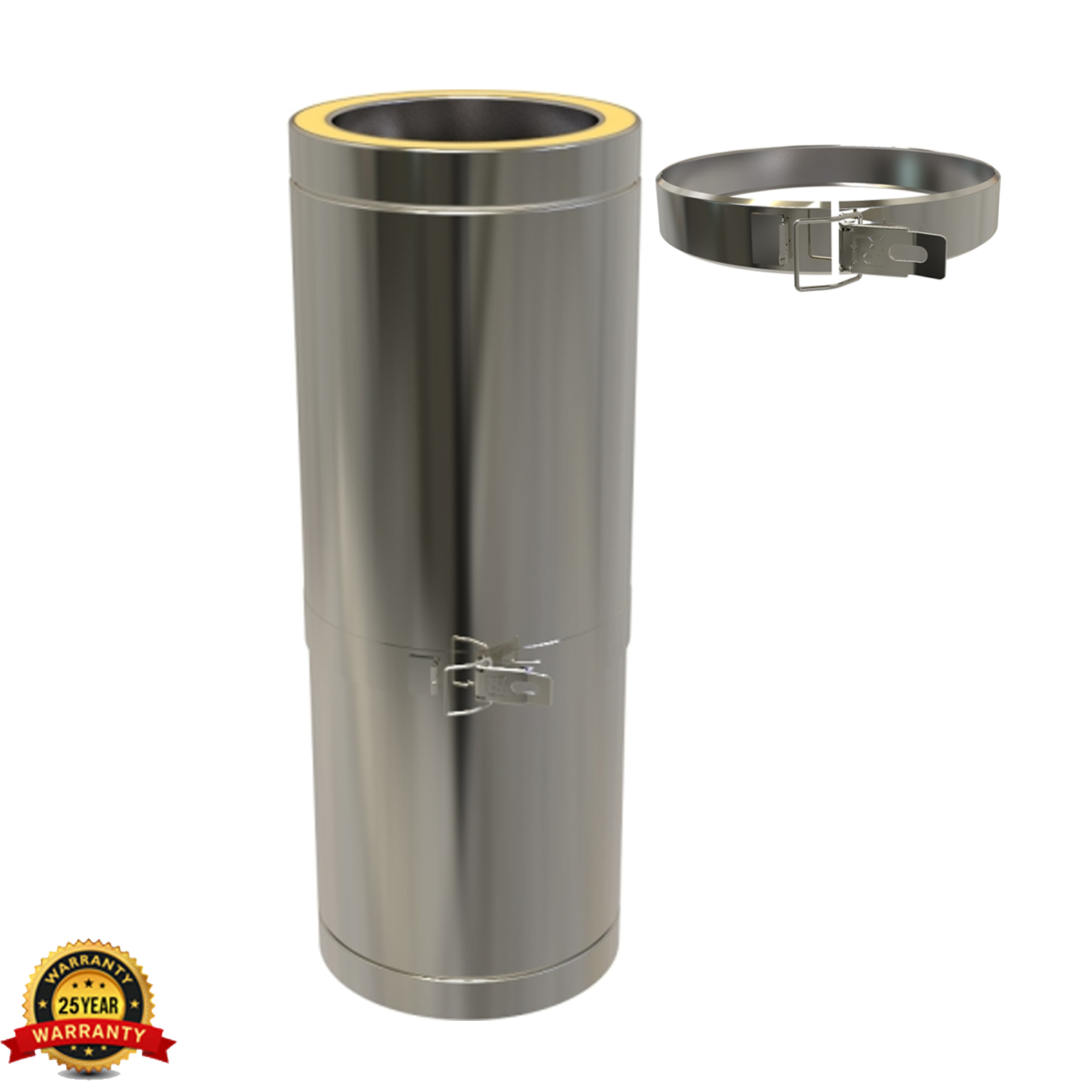5 Inch Twin Wall Chimney Pipe Stainless Steel for Wood Burning Multi fuel Stoves - Picture 34 of 72