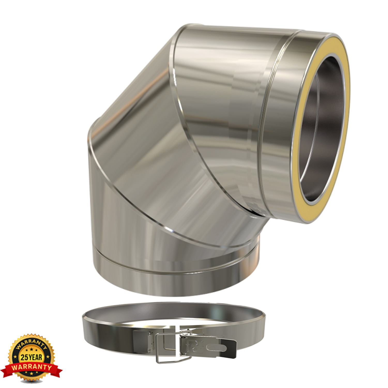 5 Inch Twin Wall Chimney Pipe Stainless Steel for Wood Burning Multi fuel Stoves - Picture 36 of 72