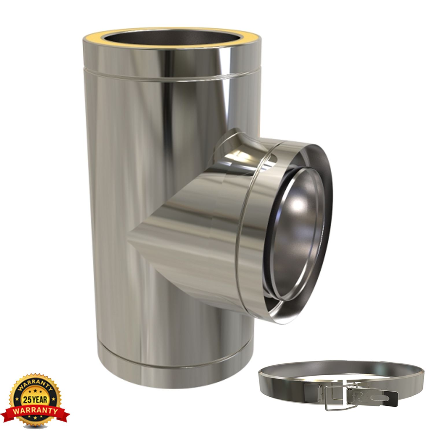 5 Inch Twin Wall Chimney Pipe Stainless Steel for Wood Burning Multi fuel Stoves - Picture 41 of 72