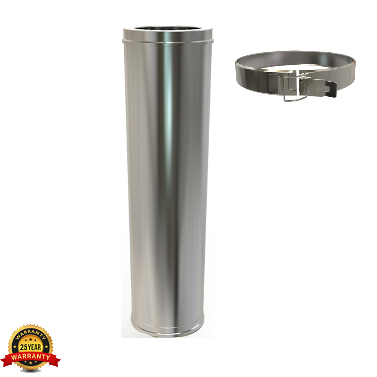 5 Inch Twin Wall Chimney Pipe Stainless Steel for Wood Burning Multi fuel Stoves - Picture 29 of 72