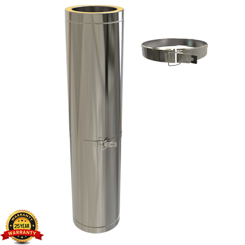5 Inch Twin Wall Chimney Pipe Stainless Steel for Wood Burning Multi fuel Stoves - Picture 32 of 72
