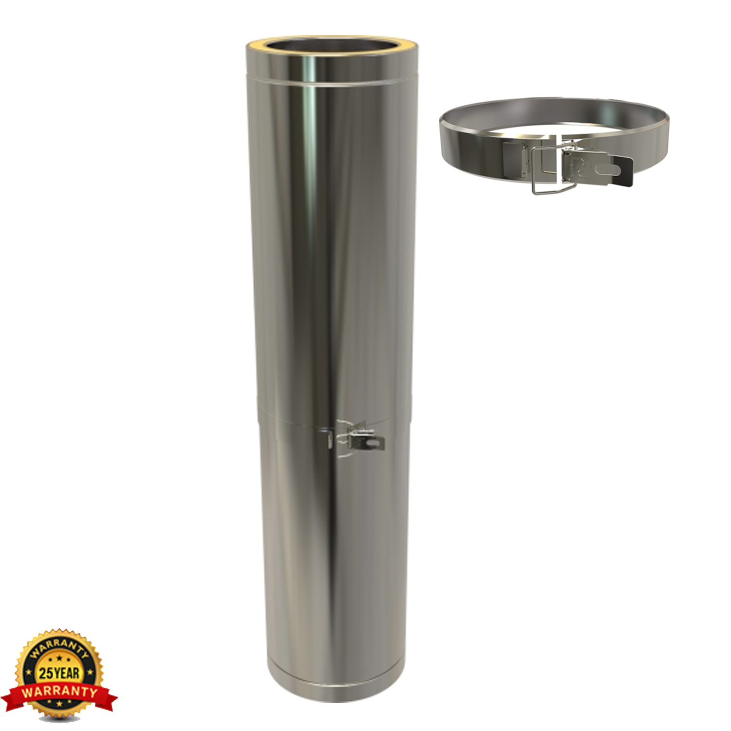 5 Inch Twin Wall Chimney Pipe Stainless Steel for Wood Burning Multi fuel Stoves - Picture 33 of 72