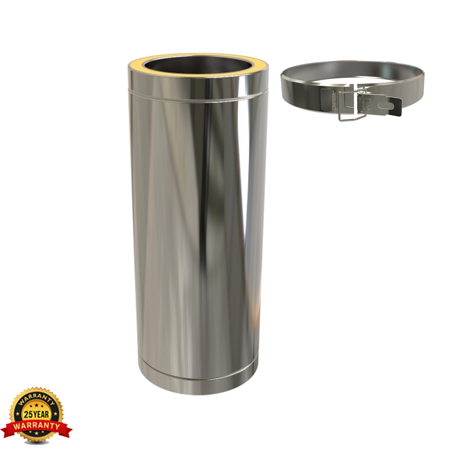 5 Inch Twin Wall Chimney Pipe Stainless Steel for Wood Burning Multi fuel Stoves - Picture 30 of 72