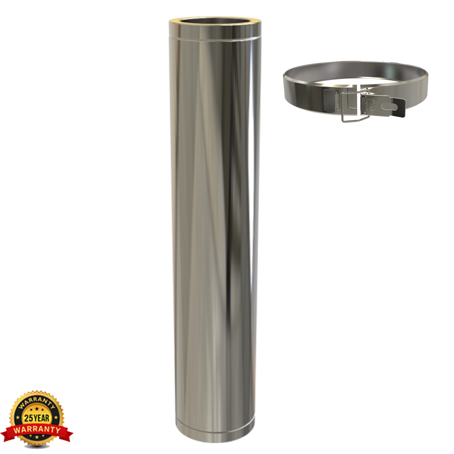 5 Inch Twin Wall Chimney Pipe Stainless Steel for Wood Burning Multi fuel Stoves - Picture 28 of 72
