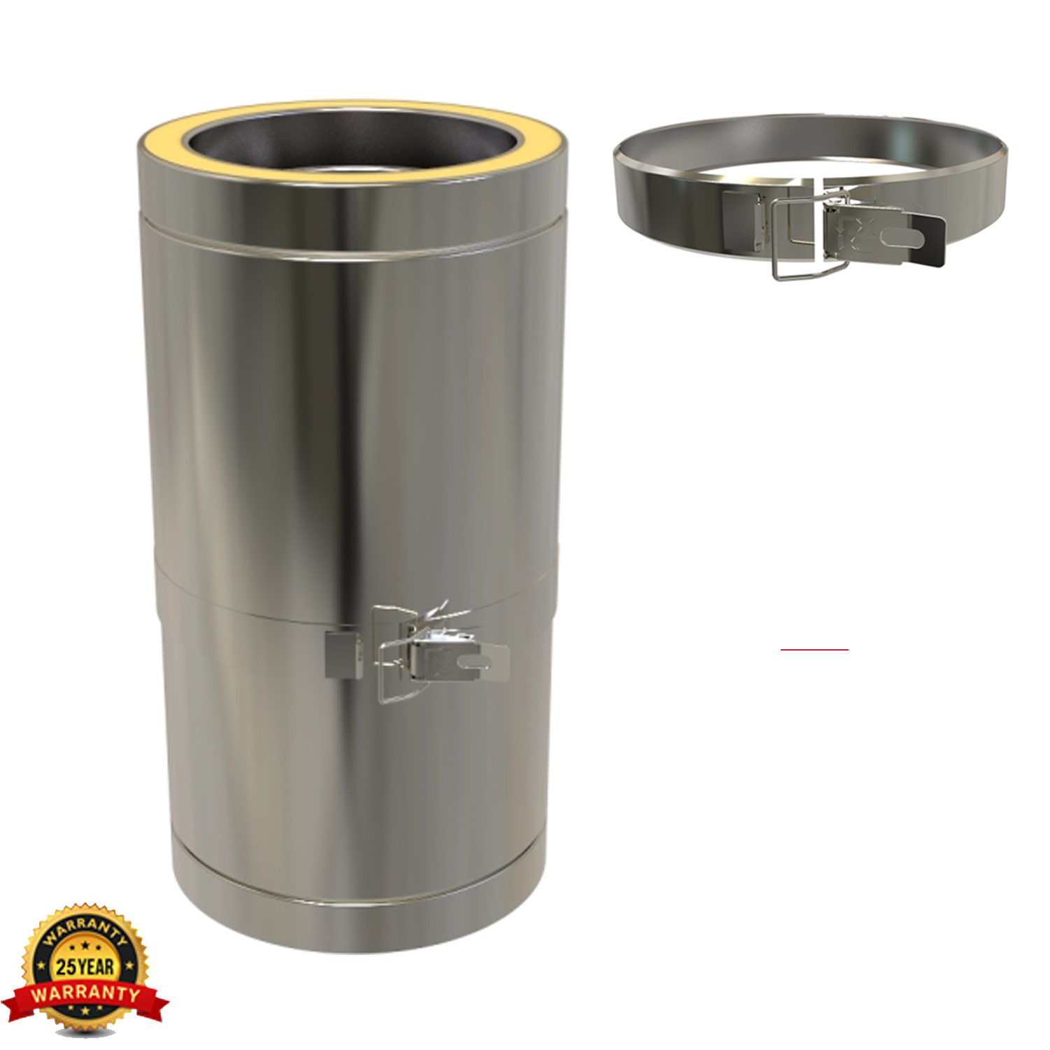 5 Inch Twin Wall Chimney Pipe Stainless Steel for Wood Burning Multi fuel Stoves - Picture 35 of 72